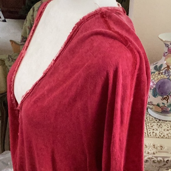 Free People Red TShirt Will be Free - Picture 3 of 6